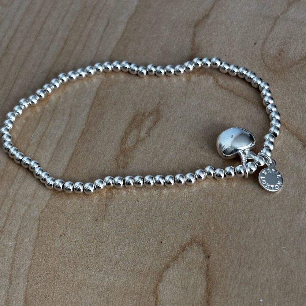 Katie Loxton charm bracelet/ silver tone/ apple charm/ fits 6 3/4 in wrist